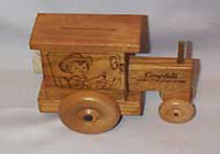 Wooden Campbell's Tractor Bank, 1988