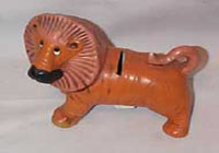 Vintage Ceramic Orange Lion Bank