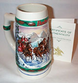  Budweiser 1993 Holiday Stein, mint in the box
