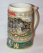 Coors Beer Stein 1990 Edition, old 1935 print ad