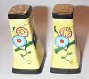 Yellow Ceramic flowered Salt & Pepper Shakers, Made in Japan