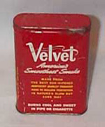 Velvet Pipe and Cigarette Tobacco Tin